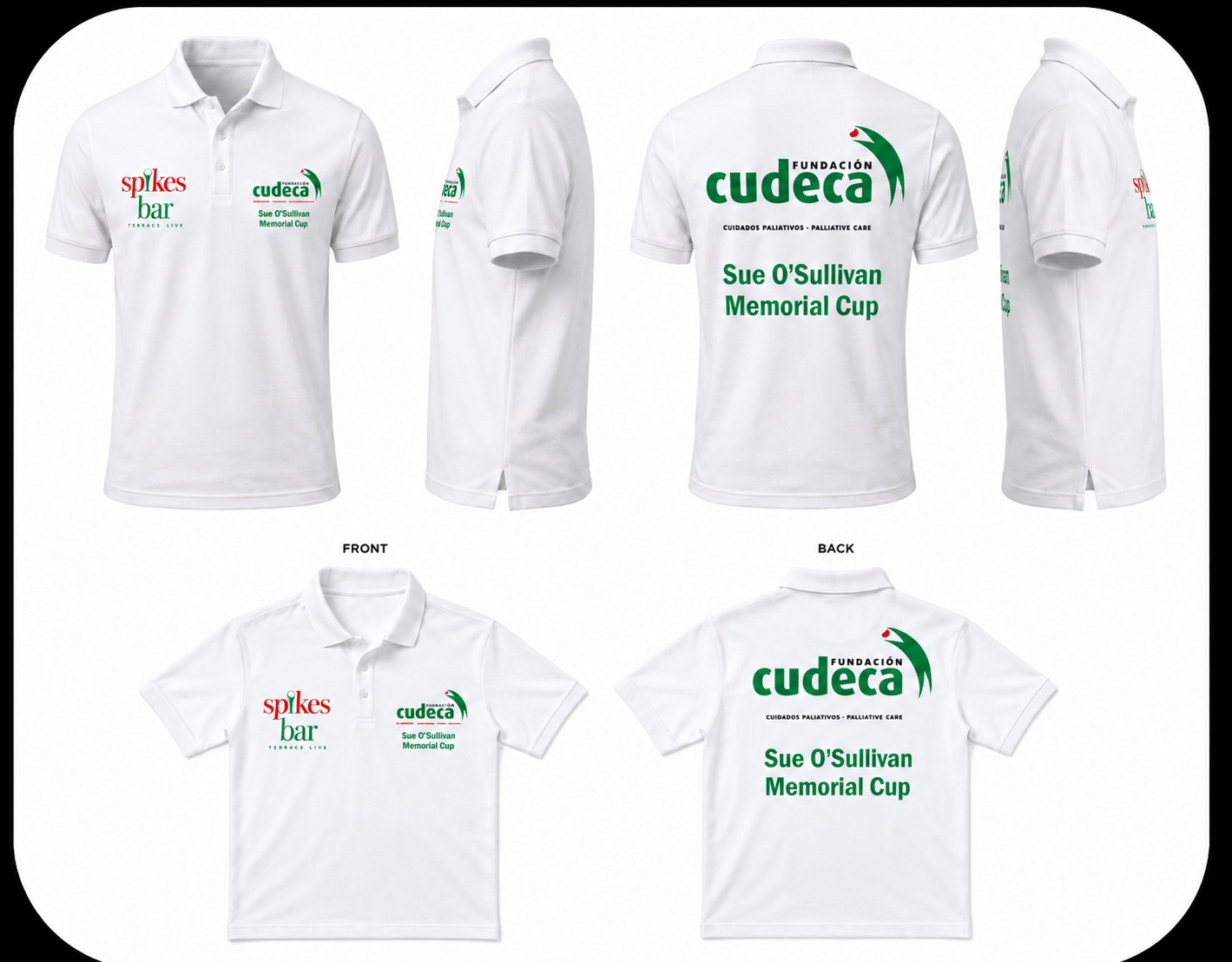 Custom Cudeca polo merchandise